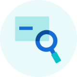 An illustration of a piece of paper with a magnifying glass